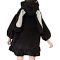 Miniatyrbillede 1 af 11: Damer Sød Bunny Ear Hoodie Fuzzy Fluffy Kanin Sweater Sweatshirt Pullover Toppe Langærmet Kawaii Jakke Frakker sort XL black xl