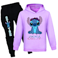 Pikkukuva 1 / 3: Pojat Tytöt Lilo ja Stitch Huppareita Treenipuvut Topit+verryttelyhousut purple 140cm