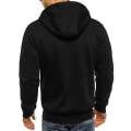 Miniatyrbilde 2 av 3: Menn Zip Treningsjakke Gym Hooded Genser Langarmet Sweatshirt Gym Topp Høst Vinterjakke Black 2XL