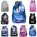 Miniatyrbillede 1 af 2: Børne Tik Tok Rygsæk Galaxy Skuldertaske Pattern 1
