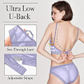 Miniatyrbild 1 av 4: Low Back Wireless Lifting Lace BH, U-formad BH Push Up Purple L