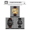 Miniatyrbild 2 av 5: Skmei 9190 Men Large Dial Calendar Timing Luminous Quartz Gold