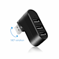 Miniatyrbild 3 av 5: USB 2.0 Hub 3 Portar USB Hubs Mini Rotate Splitter Adapter