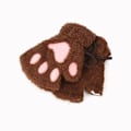 Miniatyrbild 1 av 5: Cat Paw Varma Handskar Half Finger Vantar Snygg Tjock Coffee