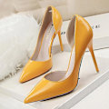 Miniatyrbild 1 av 5: Läderklackar Mode Kvinna Pumps, Stilettskor Yellow 35