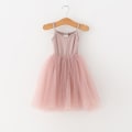 Miniatyrbild 2 av 5: Flickor sommar ärmlös klänning 3 4 7 8 år Barn Casual Tutu Gray 7T