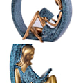 Miniatyrbild 3 av 5: Reading Girl Bordslampa Gitarr Pojke Stående Skrivbordslampa För