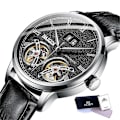 Miniatyrbild 4 av 5: Automatisk självvindande watch i mekanisk stil för män Gold White L