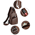 Miniatyrbild 2 av 6: Mode män bröstväska Casual Crossbody axelväska (brun)