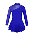 Miniatyrbild 2 av 5: Barn Lycra Ballroom Mock Neck Tyll Rygg Konståkning Red 4