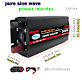 Miniatyrbild 3 av 6: 3000W 48V till 220V Pure Sine Wave Power Inverter Solar