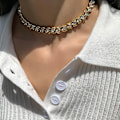 Miniatyrbild 2 av 2: Toggle Clasp Guldhalsband, Mixed Linked Circle, Minimalistisk