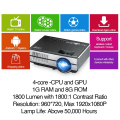 Miniatyrbild 5 av 6: 600D Miniprojektor Android Wifi Smart Hemmabio Full HD