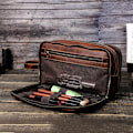 Miniatyrbild 2 av 5: Läder män tvättväska Casual Travel Comestic case