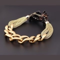 Miniatyrbild 3 av 3: Big Chunky Halsband Guldfärg Plast Chain Link Statement