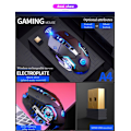 Miniatyrbild 6 av 6: A4 Professional Gaming Mouse 6 Keys 2,4Ghz trådlös gamer