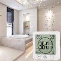 Miniatyrbild 5 av 6: LCD Badrum Väggklocka Temperatur Luftfuktighet Nedräkning