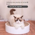Miniatyrbild 6 av 6: Kompass Rund Cat Scratching Board, Corrugated Paper Scratch White