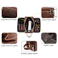 Miniatyrbild 5 av 5: Läder män tvättväska Casual Travel Comestic case