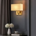 Miniatyrbild 4 av 6: Vägglampa inomhus, modern minimalistisk stil, 1056 tyg Black + brown