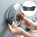 Miniatyrbild 5 av 6: 3 par väggmonterad självhäftande förvaringsställ för lock för pannan