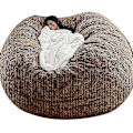Miniatyrbild 1 av 5: Bean Bag Chair Cover, mjuk fluffig päls bärbar latsoffa Coffee 135x65cm