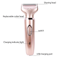 Miniatyrbild 5 av 5: 2 i 1 Lady Shaver Kvinnor Epilator Ansikte Ansiktsbehandling Kroppshår