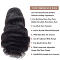 Miniatyrbild 5 av 5: Body Wave Lace Front Peruk Människohår Pre-pull Bleach Knot