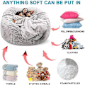 Miniatyrbild 4 av 5: Bean Bag Chair Cover, mjuk fluffig päls bärbar latsoffa Red 135x65cm
