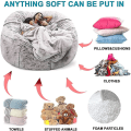 Miniatyrbild 4 av 5: Bean Bag Chair Cover, mjuk fluffig päls bärbar latsoffa White 135x65cm
