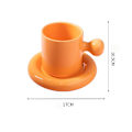 Miniatyrbild 3 av 5: Kreativ frukostkopp kaffe keramisk mugg med fat hem