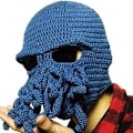Miniatyrbild 3 av 4: Tentakel Octopus Cthulhu Stickad mössa Cap Wind Ski Mask Blue
