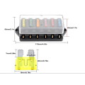 Miniatyrbild 2 av 5: 6-vägs säkringsbox för bil, 12v/24v/32v/48v Universal Standard Blade