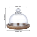 Miniatyrbild 4 av 4: Trä tallrik smör fat med glas cover tårta dessert