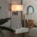 Miniatyrbild 3 av 6: Vägglampa inomhus, modern minimalistisk stil, 1056 tyg Copper + beige