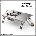 Miniatyrbild 6 av 6: Stationär gasspis i rostfritt stål Vikbar gas med enkel brännare