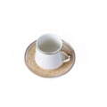 Miniatyrbild 1 av 5: Vit keramisk kopp och fat modern design kaffekopp