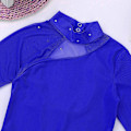 Miniatyrbild 5 av 5: Barn Lycra Ballroom Mock Neck Tyll Rygg Konståkning Red 4