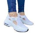 Miniatyrbild 1 av 4: Ortopedisk luftkuddad sula flygande vävda sneakers för kvinnor White 37