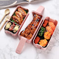 Miniatyrbild 2 av 5: 3-lagers matlåda 900 ml bärbara Bento-lådor för vetehalm