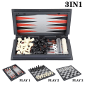 Miniatyrbild 1 av 5: 3 I 1 Backgammon Trä Internationellt set Trä