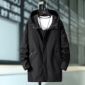 Miniatyrbild 5 av 6: Plus Size L Vår Höst Överrock Lång Hooded Windbreaker