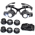 Miniatyrbild 1 av 5: Led Double Eye Jeweler Reparation Watch Magnifier Luppglasögon