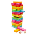Miniatyrbild 1 av 6: NYTT 54 st Wood Rainbow High Stacks Domino Board Jenga Game