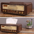 Miniatyrbild 6 av 6: Retro Radio Shape Tissue Paper Box Servettförvaringsbox