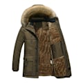 Miniatyrbild 1 av 3: Tjock Varm Parka Män Fleece Päls Huva Män Vinterjacka Kappa