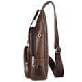 Miniatyrbild 4 av 6: Mode män bröstväska Casual Crossbody axelväska (brun)