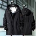 Miniatyrbild 4 av 6: Plus Size L Vår Höst Överrock Lång Hooded Windbreaker