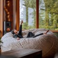 Miniatyrbild 2 av 5: Bean Bag Chair Cover, mjuk fluffig päls bärbar latsoffa Dark Grey 135x65cm
