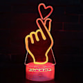 Miniatyrbild 2 av 5: Finger Heart 3D Illusion LED Nattljus ändrar färger